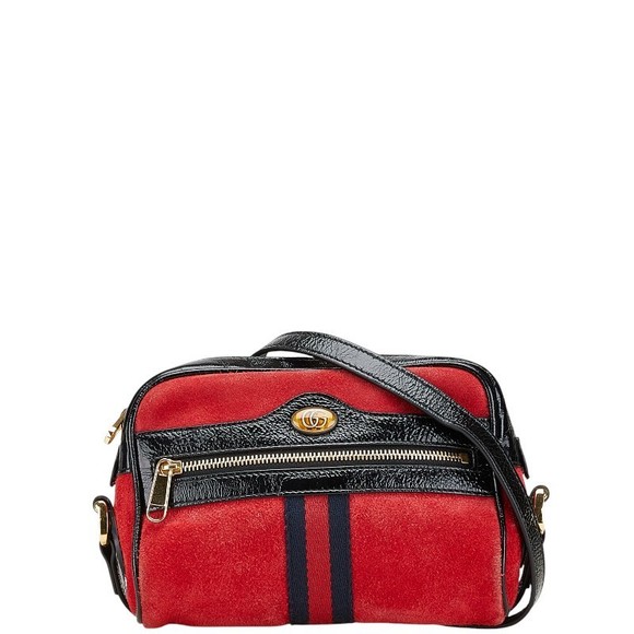Gucci Offdia suede red Crossbody leather multicolor - Picture 1 of 8